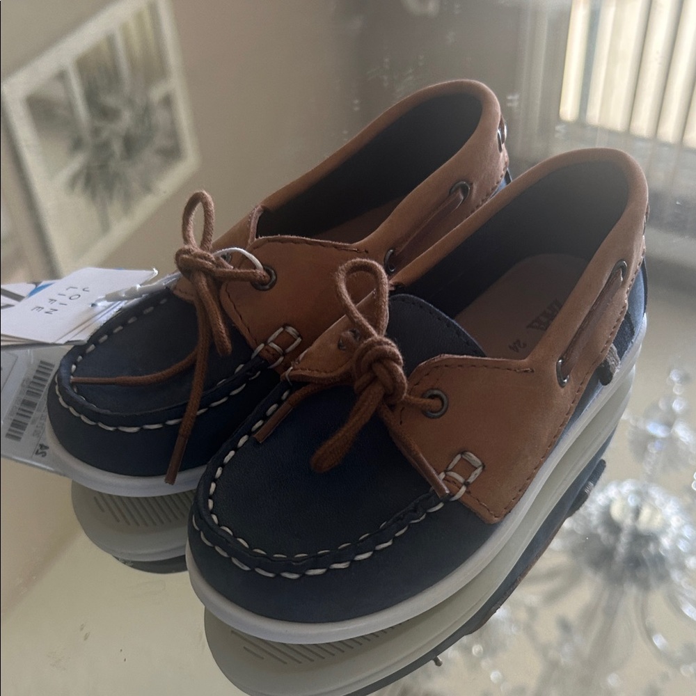 Zara Navy and Tan Baby Walker Shoes